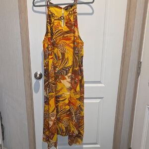 Mlle Gabrielle Yellow and Orange Tropical Dress